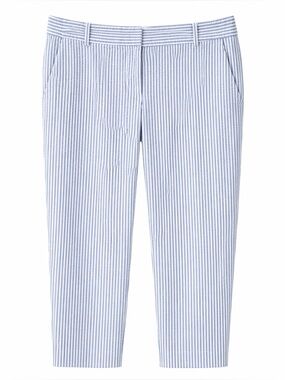 J. Crew Light Blue Stripe Crop Pants